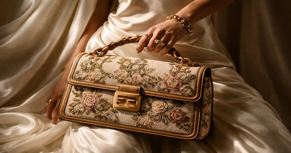 fendi needlepoint bag in use